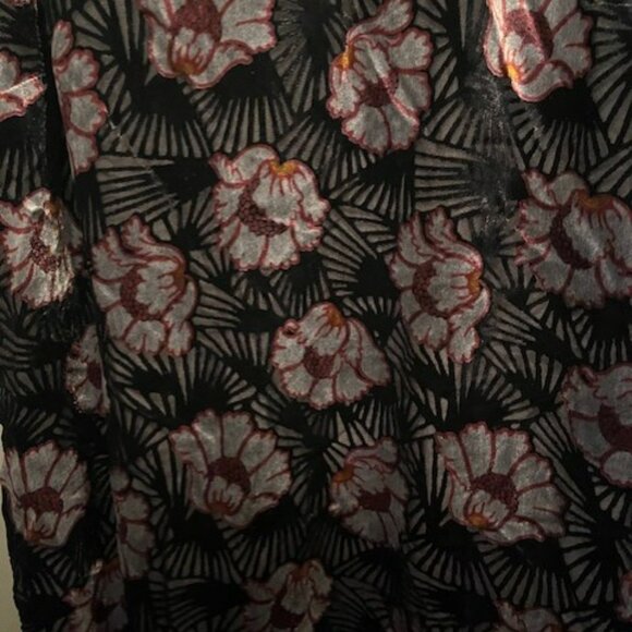 Retro Velvet Floral Art Deco Sleeveless Swing Mini Dress - NWOT - Picture 10 of 16